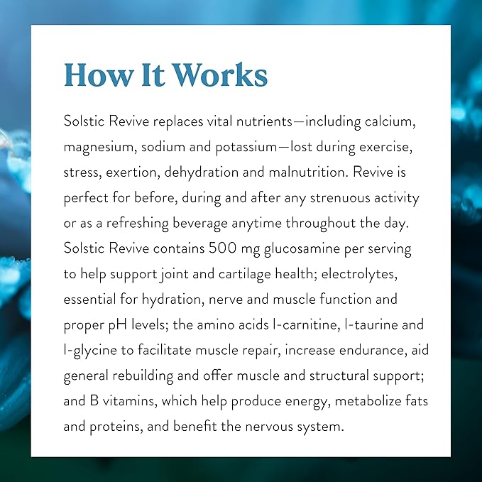 Nature's Sunshine Solstic Revive, 30 Packets | Post Workout Recovery Drink with Vitamin C, Vitamin E, and Calcium to Support Bone Health and Replenish Important Nutrients