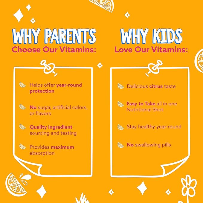 Feel Great Sugar Free Kids Multivitamin – Liquid Multivitamin | Essential Vitamins for Immune Support | Orange Flavored, Vegetarian Formula | 30 Day Supply