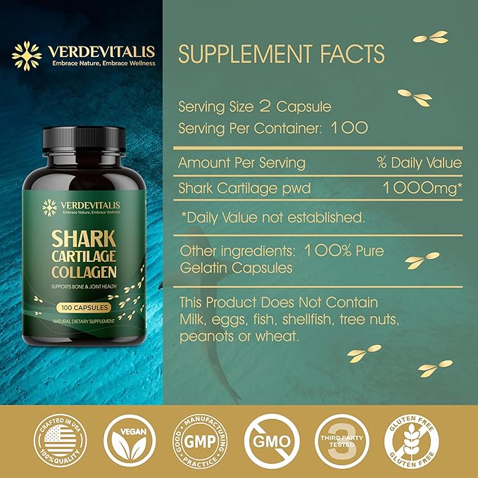 Fish Collagen Peptides Capsules - Non-GMO&Gluten Free Type I, II, III, V, X Hydrolyzed Collagen Supplements with Vitamin C - Supports Healthy Hair, Skin, Nails, & Joints- Made in USA -100 Capsules