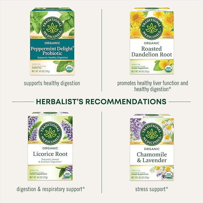 Traditional Medicinals Tea, Organic Smooth Move, Relieves Occasional Constipation, Senna, 16 Tea Bags (Pack of 2)