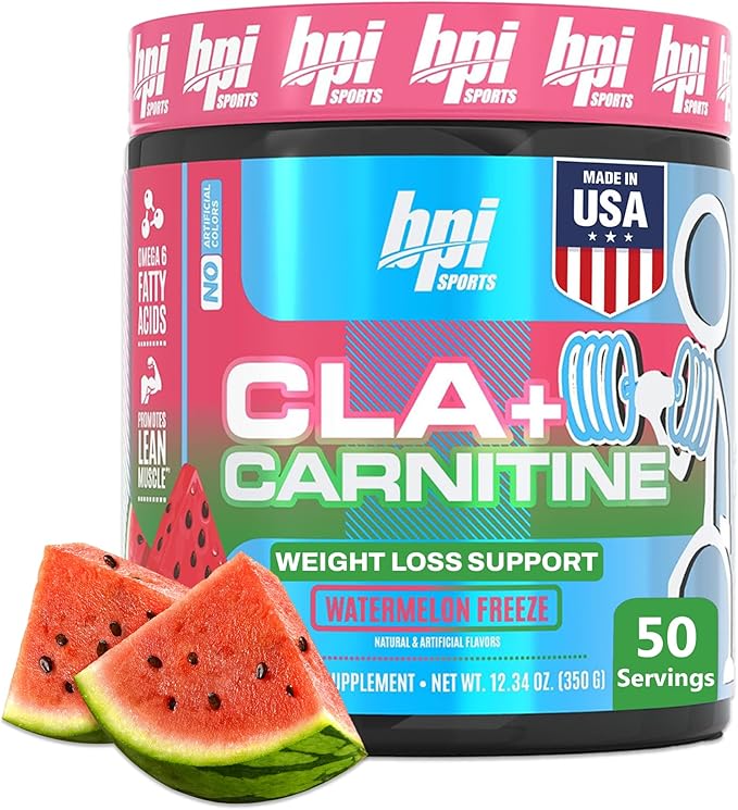 BPI Sports CLA + Carnitine – Conjugated Linoleic Acid – Performance, Lean Muscle – Caffeine Free – For Men & Women –Watermelon Freeze – 50 servings – 12.34 oz