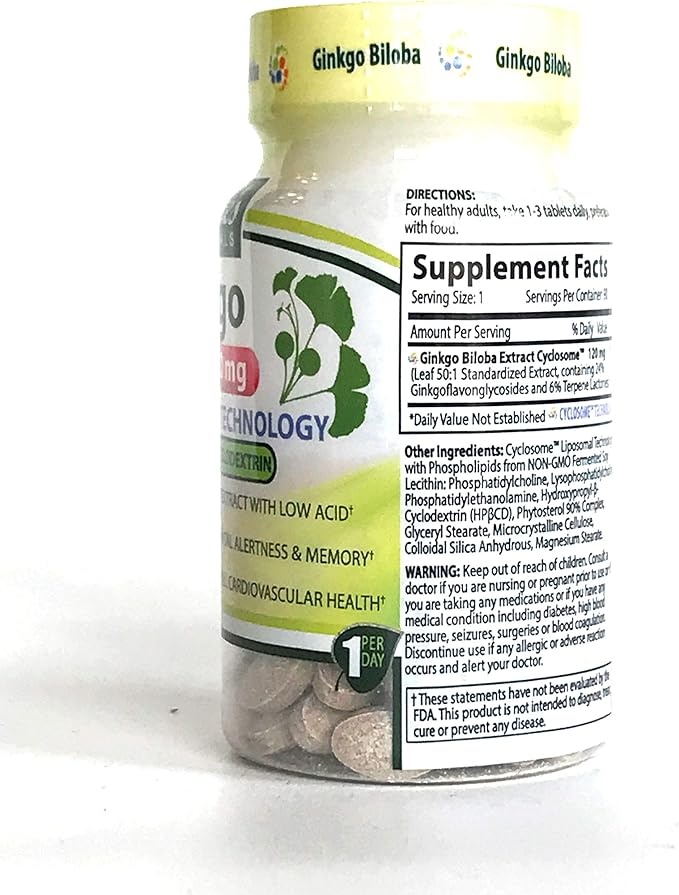 Liposomal Ginkgo Biloba | 120mg per Pill | Cognitive Support | Maximum Absorption Formula | 3 Month Supply | Non-GMO | Gluten-Free | Vegetarian | Lab Certified | USA
