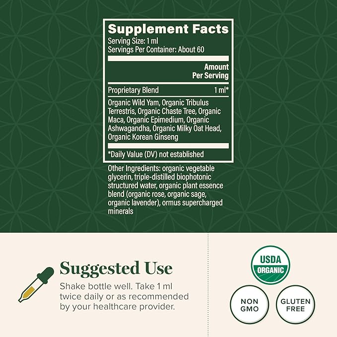 Global Healing Center - Women's Hormone Balance Female Fuzion Organic Liquid Supplement Drops - Superior Vitality, Healthy Libido, Natural Sensual Response, Support Mood & Promote Metabolism Wellness
