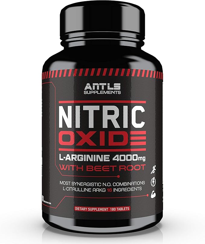 Nitric Oxide Supplement Booster Complex L Arginine 4000mg,L Citrulline, AAKG,Beet Root,Pre Workout Pills,Muscle Bulider,Growth,Pumps,180 Capsules