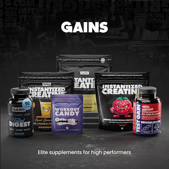 Gains in Bulk Total Digest, Digestive Enzymes, Prebiotics and Probiotics for Digestive Health, Bloating Support, Gut Health for Women and Men, Promotes Protein, Carb and Fat Digestion, 270 Capsules
