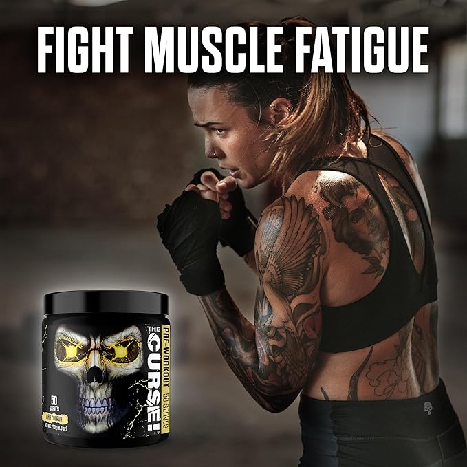 JNX SPORTS The Curse! Pre Workout Powder for Men & Women, Caffeine, Beta-Alanine, Creatine, L-Citrulline, 50 Servings, Pina Colada Flavor – Boost Energy, Strength & Focus