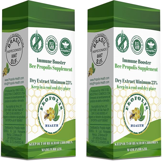 Green Propolis Extract Liquid - Brazilian Bee Propolis - Alcohol-Free Immune Support Supplement - 60-Day Supply - Natural Immunity Shots