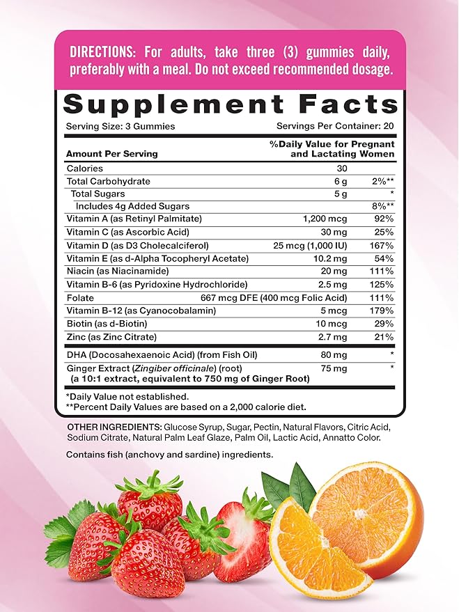 Nature's Truth Prenatal Multivitamin Gummies | with DHA & Folic Acid | 60 Count | Fruit Flavor | Non-GMO & Gluten Free Supplement