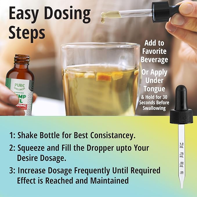 Organic Hemp Seed Oil (3 Oz), Peppermint Flavor, High Potency 30,000 mg - Helps in Natural Relief, Sleep, Relaxation & Mood, Transparent Hemp Oil Dosage, Non-Habit Forming - Non-GMO, Vegan