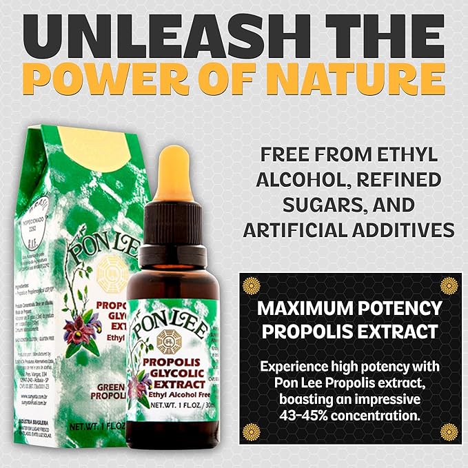 Pon Lee Brazil Green Bee Propolis Liquid Extract No Alcohol 30ML 1 Pack