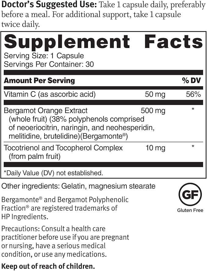 Dr. Sinatra Advanced Cholesterol Solutions Heart Health Supplement with Citrus Bergamot, 30 Capsules (30-Day Supply)
