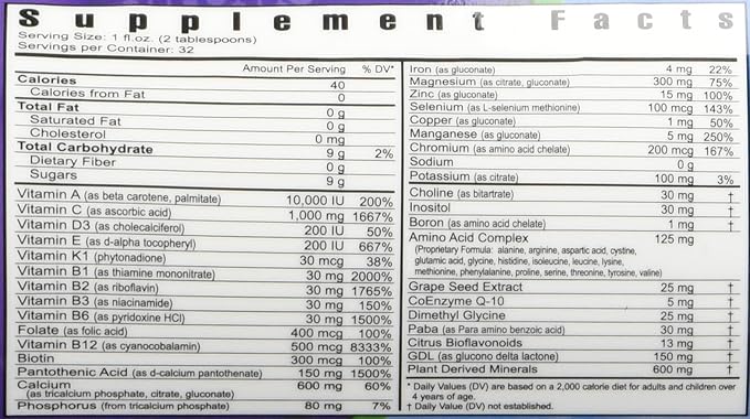 Youngevity Ultimate Classic® - Mega Multi-Vitamin & Mineral Complex - 16 Vitamins, 70+ Minerals, 12+ Amino Acids, Grape Seed, CoQ10, and More - Highly Absorbable Liquid (32 Fl Oz - Pack of 1)