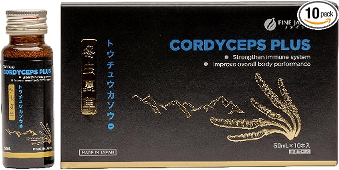 FINE JAPAN Cordyceps Plus: Premium Cordyceps Mushroom Extract and Macadamia Blend - Smart Drops Adaptogenic Mushrooms, Organic Mushroom Supplement for Energy & Immunity, Liquid Cordyceps (Pack of 10)