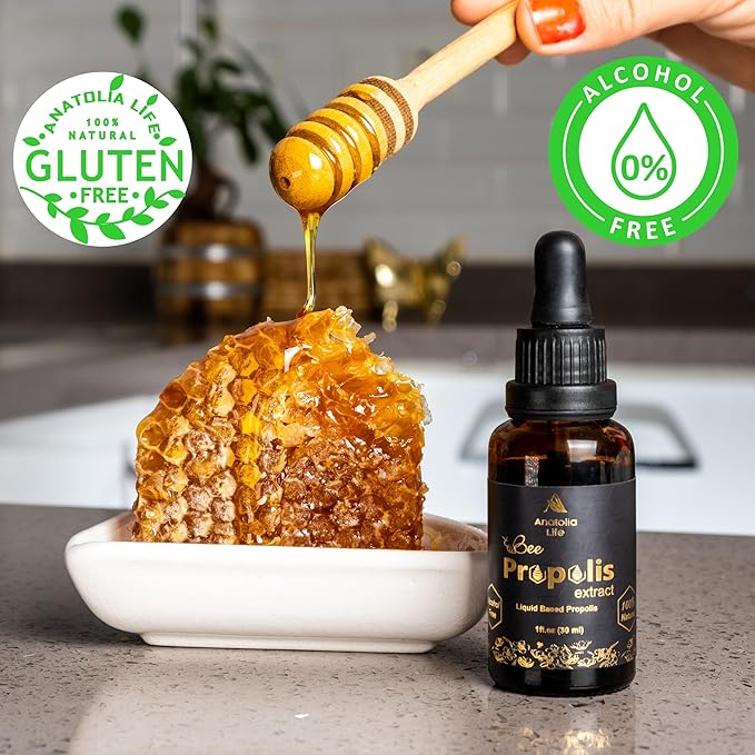 Organic Propolis Extract 30ml & 100% Natural Pure Lemon Essential Oil 20ml | Propolis Alcohol-Free, Immune System Support | DIY, Candle Making for Diffuser