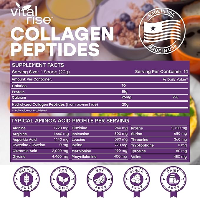 Naturally-Sourced Hydrolyzed Collagen Powder - Hair, Skin, Nail, and Joint Support - Type I & III Grass-Fed Collagen Supplement for Women | Non-GMO, Dairy-Free | 9.88 Oz (280g) Unflavored