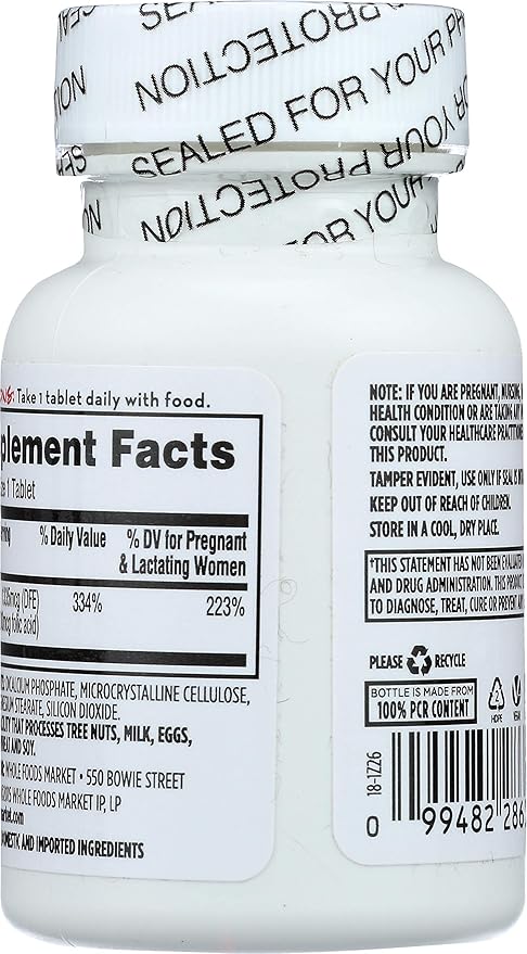 365 by Whole Foods Market, Folic Acid 800mcg, 250 ct