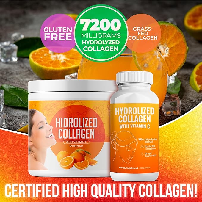 Hydrolyzed Collagen Powder Supplement | Promotes Hair, Nail, Skin, Bone, Joint Health, Gut Health | Hydrolyzed Grass Fed Collagen Peptides |Collagen for Women | 200gr (Bundle 2)