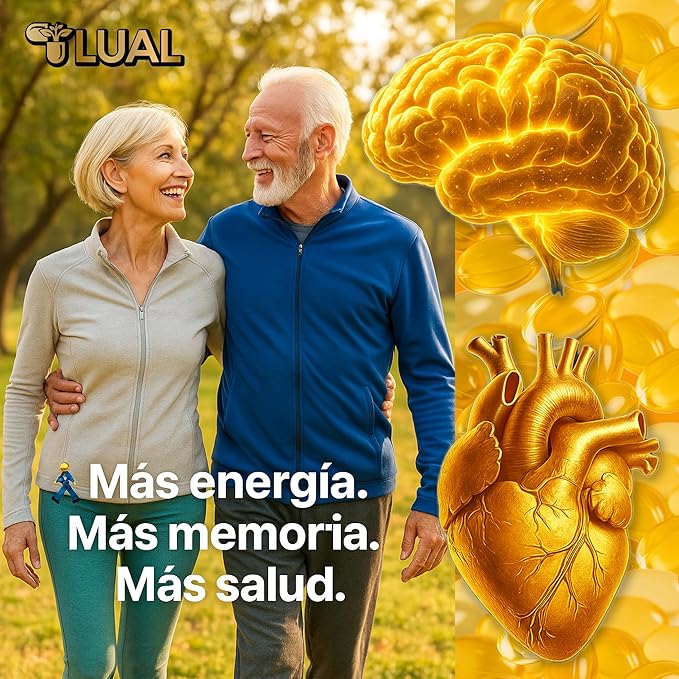LUAL Omega-3 Fish Oil 2000mg with Vitamin D3 1,000 IU – Supports Eye, Brain, Bone and Heart Health – Lemon Flavor – 120 Softgels