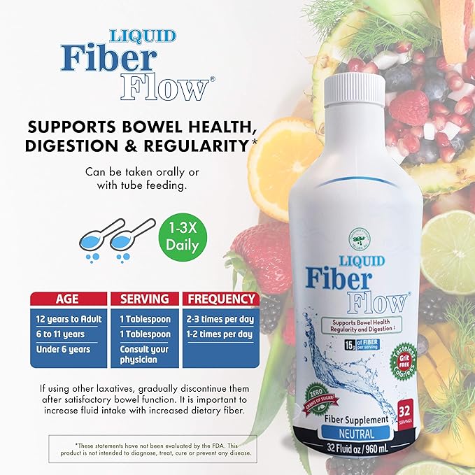 Liquid Fiber for Kids - Kids Fiber Supplement, Sugar-Free, Prebiotic Inulin Fiber Drink Mix, Natural Bowel Regularity Drink for Healthy Intestinal Balance, Nutritional Designs, 50 Packets