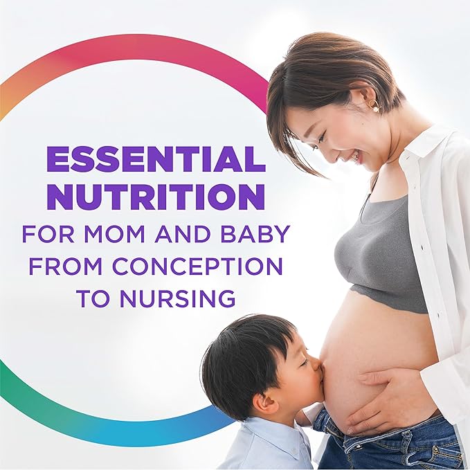 Rainbow Light 35+ Mom and Baby Multivitamin, Prenatal Vitamins Provide High-Potency Mom's Health and Baby's Development Support, With Folate and Iron, Vegetarian, 60 Count