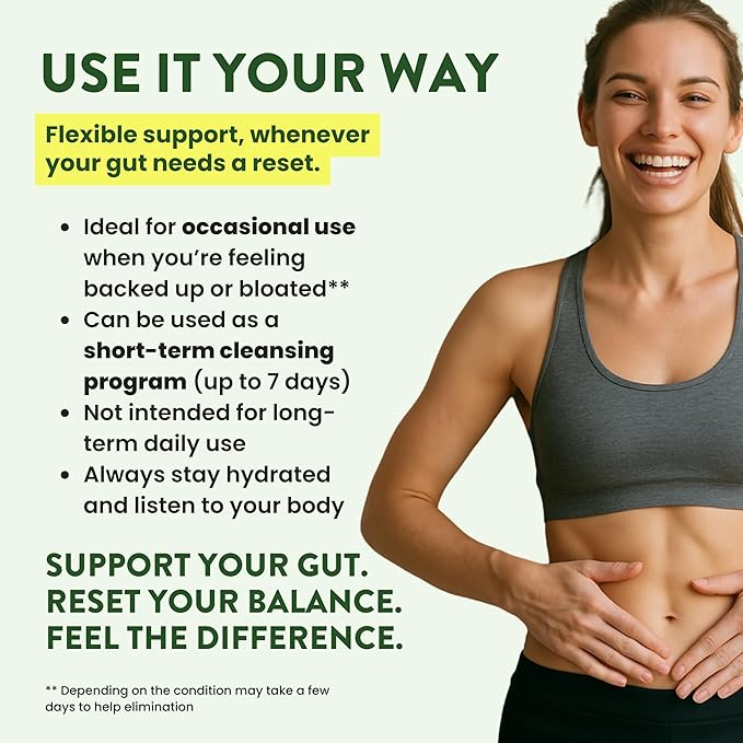 7 Day Advanced Colon Cleanse, Prebiotics & Natural Herbs, Supports Detox & Gut Flora for Women & Men, with Cascara Sagrada, Black Walnut Hulls & Black Cohosh, 30 Capsules 1-2 Daily | 7 Day Cleanse