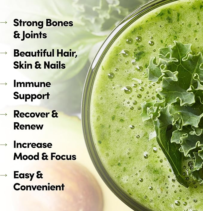 COUNTRY FARMS Collagen Peptides Powder with Greens Dietary Powder Supplement (Type I, III) for Skin Hair Nail and Joints, Dairy/Gluten/Sugar Free, Energizing Superfoods, 21.2 Oz, 60 Servings
