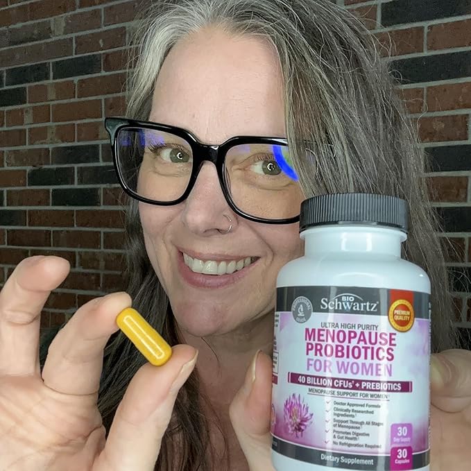 Menopause Supplements for Women - 40 Billion CFU Menopause Probiotics for Women - Support for Hot Flashes Night Sweats Mood Swings and Balance - Non-GMO, 60 Easy-Swallow Capsules, 60 Servings
