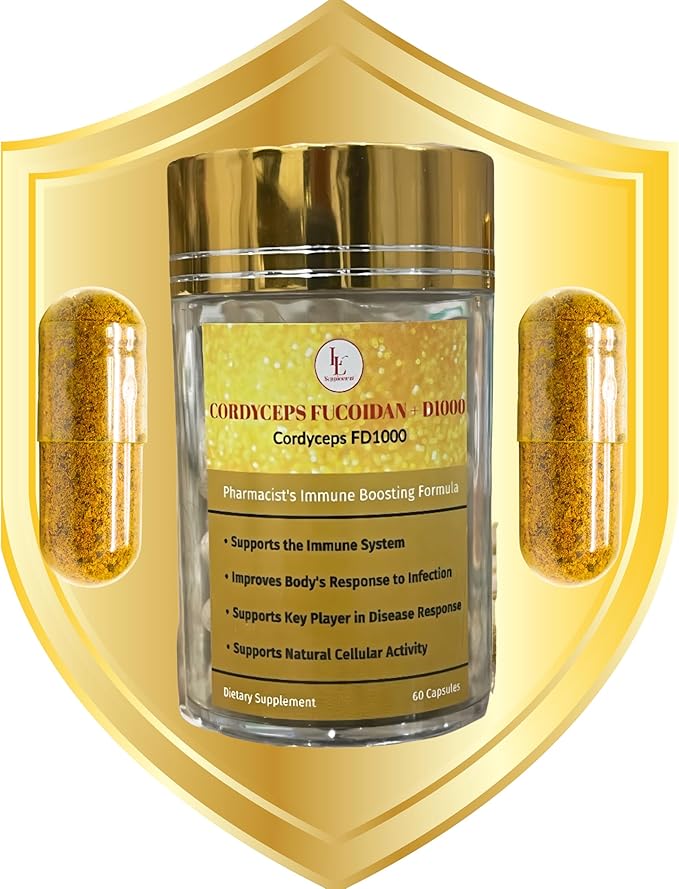 Cordyceps FD1000 Pharmacist Formula Cordyceps Fucoidan Vitamin D | Immune Booster | LL Supplement - 60 Capsule