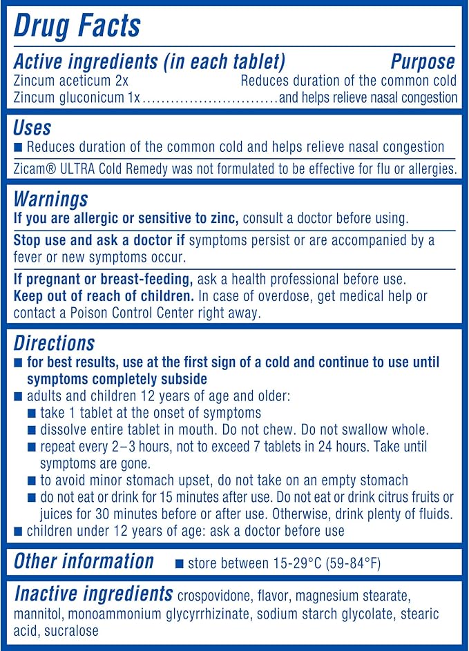 Zicam Cold Remedy Zinc Rapidmelts, Cherry Flavor, 18 Count (Pack of 1)