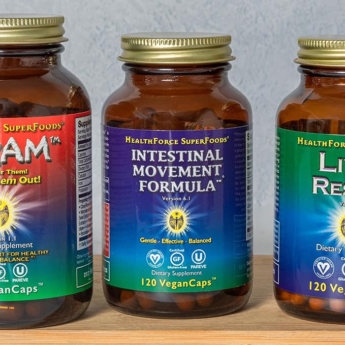 HealthForce SuperFoods Intestinal Movement Formula - Natural Laxative Supports Bowel Regularity - All-Natural Digestion Supplement to Support Constipation - Gluten-Free & Vegan - 360 Caps