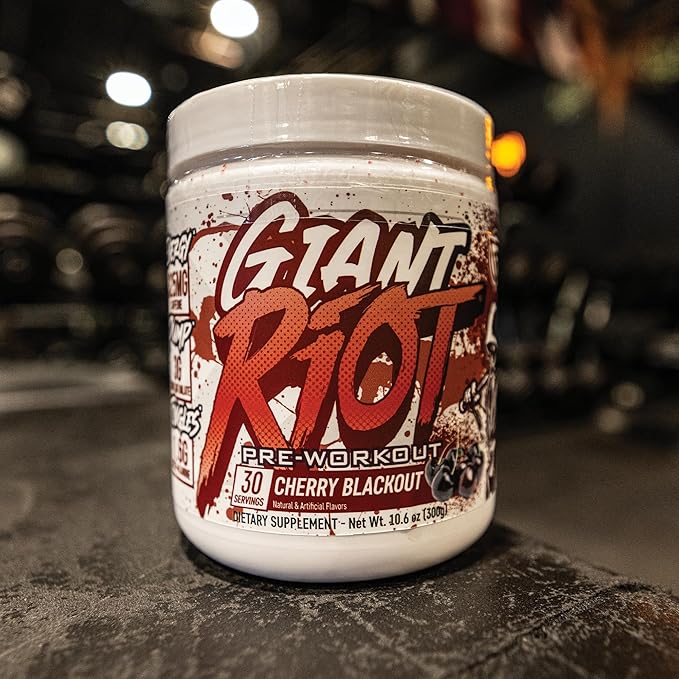 Giant Riot Pre-Workout Powder (30 Servings, Cherry Blackout)