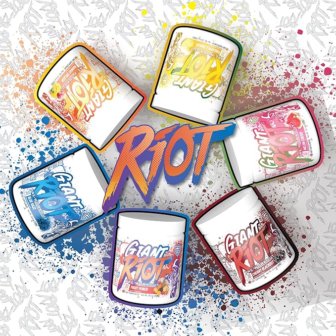 Giant Riot Pre-Workout Powder (30 Servings, Cherry Blackout)