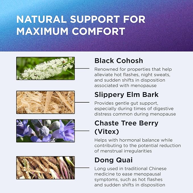 DR. EMIL NUTRITION Menopause Supplements for Women - Multi-Symptom Menopause Relief for Hot Flashes, Night Sweats & Mood Swings - Menopause Support Pills with Black Cohosh - 30 Day Supply