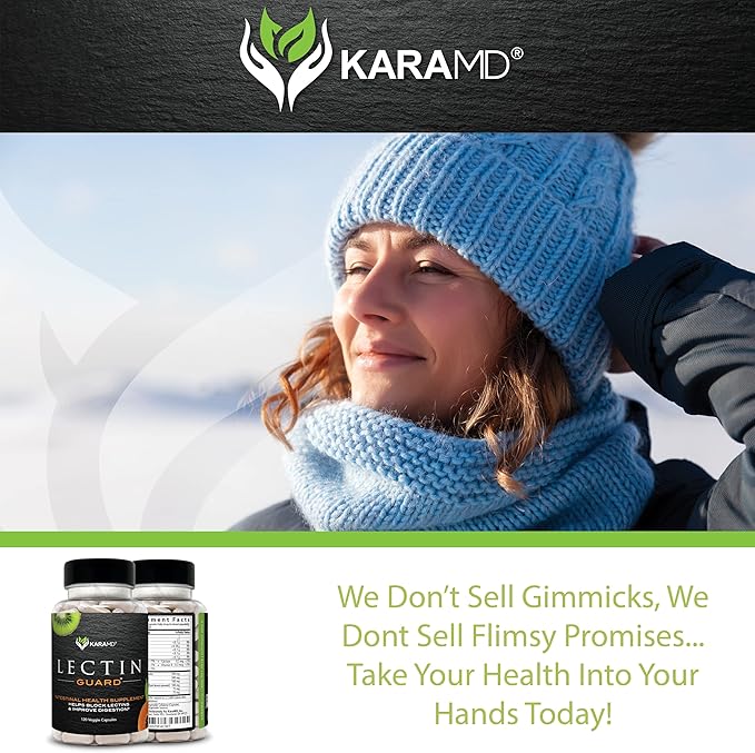 KaraMD Lectin Guard | Gut Repair & Colon Cleanse Supplement | Lectin Blocker| Slippery Elm, Bladderwrack, Sodium Alginate, Okra, Kiwi & Papaya | Natural Gut Cleanse, Non-GMO & Gluten Free 30 Servings
