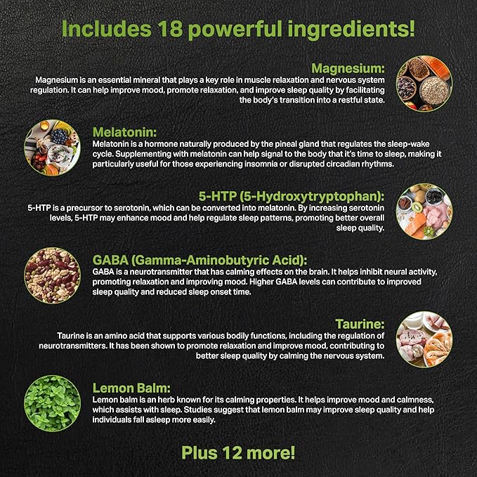 Easy Sleep Pro for Adults - NEW Non-Habit Forming Sleep Aid for Adults | Mood, Sleep, Restfulness Support | 18 Research Backed Ingredients | Melatonin, Magnesium, GABA, Ashwagandha & More - 60 Caps