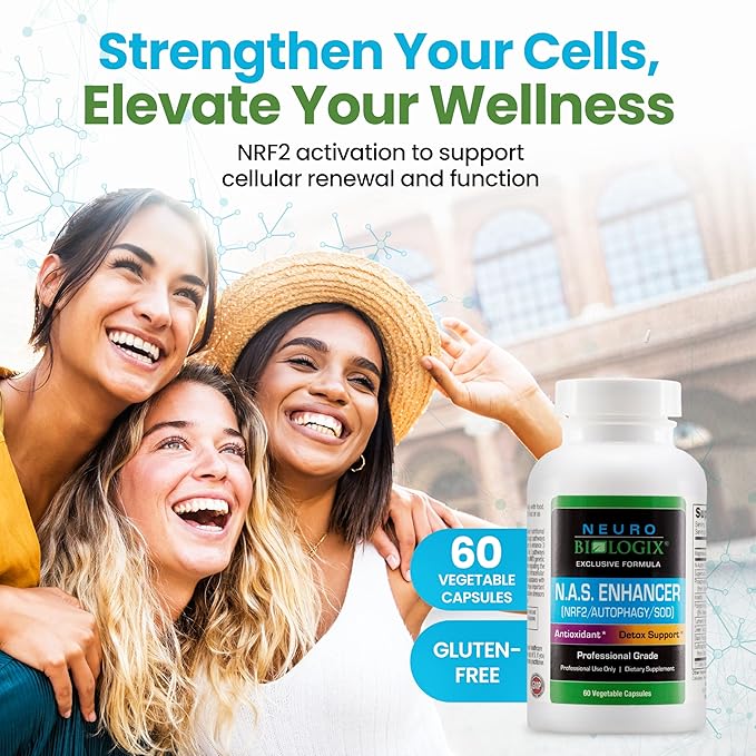 NAS Enhancer - Advanced Antioxidant & Energy Supplement – Supports Cellular Detox & Defense, Metabolic Balance & Longevity with NRF2 Activator, Turmeric, Piperine & Glutathione - 60 Veg Capsules