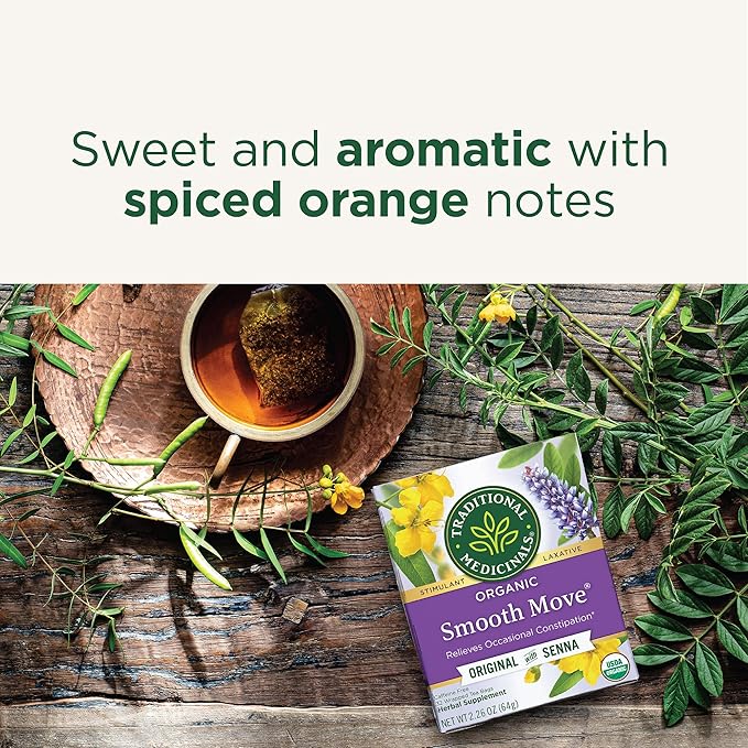Traditional Medicinals Tea, Organic Smooth Move, Relieves Occasional Constipation, Senna, 32 Tea Bags