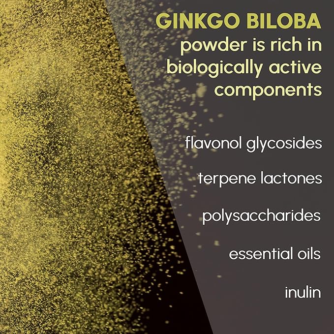 Ginkgo Biloba Powder 8 oz - Pure Natural Supplement, Brain Support, Mental Alertness, Filler Free