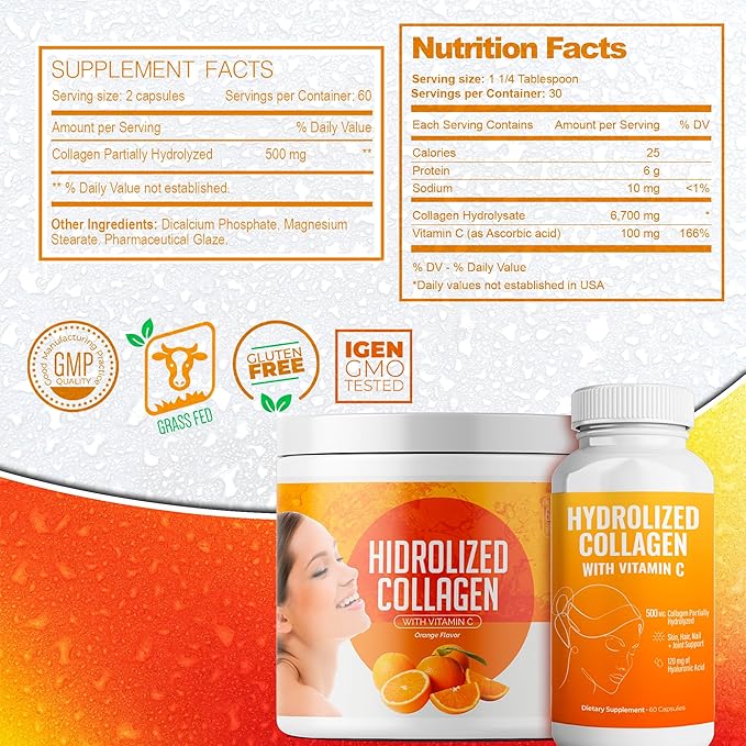 Hydrolyzed Collagen Powder Supplement | Promotes Hair, Nail, Skin, Bone, Joint Health, Gut Health | Hydrolyzed Grass Fed Collagen Peptides |Collagen for Women | 200gr (Bundle 2)