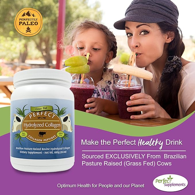 Perfect Supplements – Perfect Hydrolyzed Collagen Powder – 660g – All Natural Collagen - Promotes Healthy Skin – 3 Pack