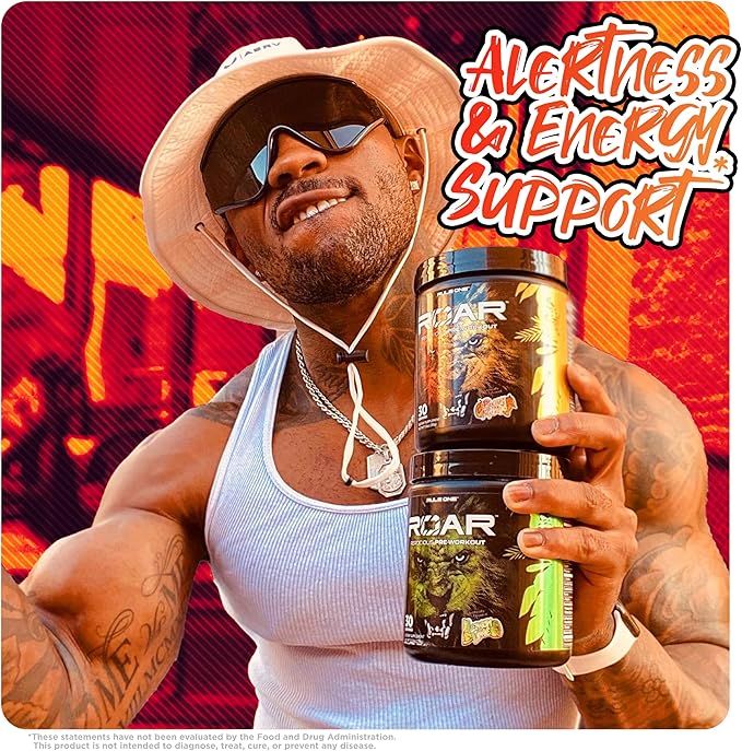 Rule 1 R1 Roar - Pre-Workout Powder with Creatine, Beta-Alanine, Citrulline, Electrolytes & Caffeine (30 Servings, Fruit Punch)