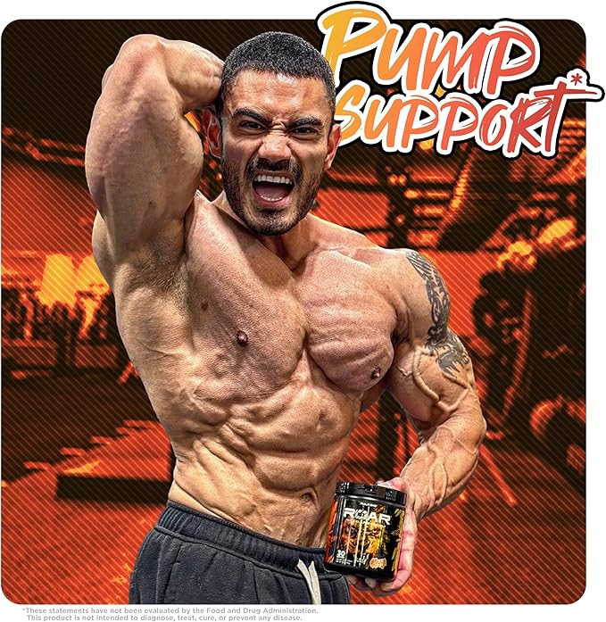 Rule 1 R1 Roar - Pre-Workout Powder with Creatine, Beta-Alanine, Citrulline, Electrolytes & Caffeine (30 Servings, Peach Mango)