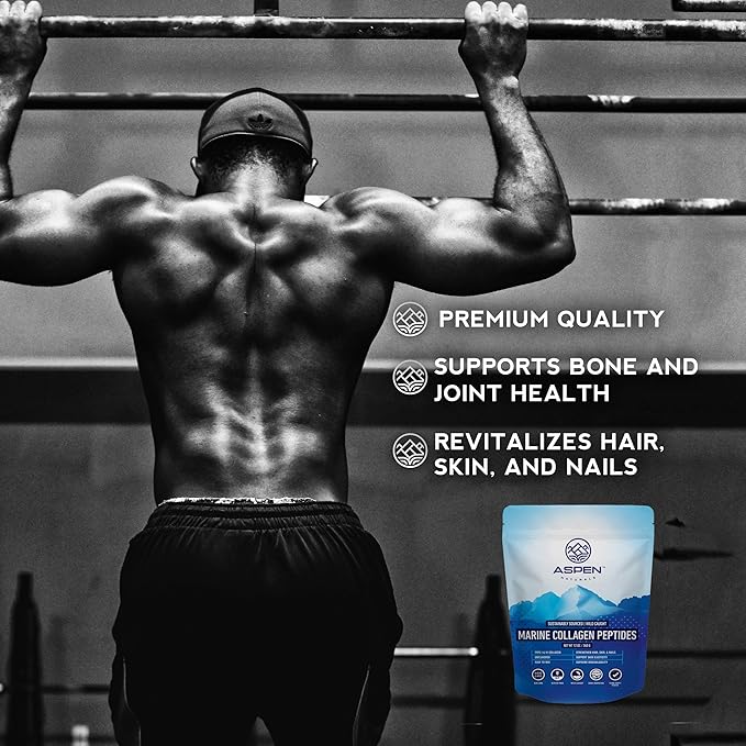ASPEN NATURALS Marine Collagen Peptides Powder 12 Oz – Type I & III | Sustainably Sourced, Wild Caught | for Hair, Skin & Nails | Unflavoured, Easy to Mix, Gluten-Free, Non-GMO
