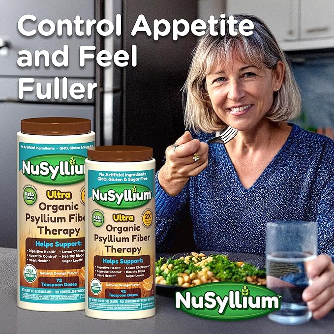 Psyllium Husk Powder USDA Organic, 21 Oz, Dietary Fiber Supplement with Brown Sugar, Helps Promote Digestive Health* Unflavored, 85 Servings