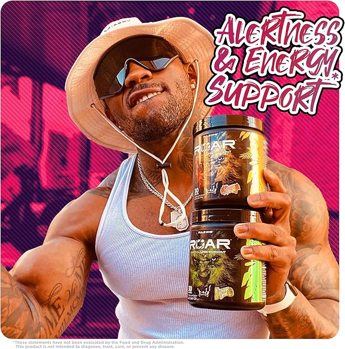 Rule 1 R1 Roar - Pre-Workout Powder with Creatine, Beta-Alanine, Citrulline, Electrolytes & Caffeine (30 Servings, Wild Grape)