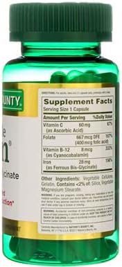 Nature's Bounty Gentle Iron 28 mg - 90 Capsules, Pack of 5