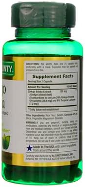 Nature's Bounty Ginkgo Biloba Capsule 120 mg 100 ea