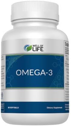 Well of Life Omega-3 Fish Oil – 60 Softgels | High EPA & DHA for Heart and Brain Health | Non-GMO, Premium Fish Oil Supplement | Made in USA, GMP Certified