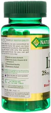 Nature's Bounty Gentle Iron 28 mg - 90 Capsules, Pack of 5