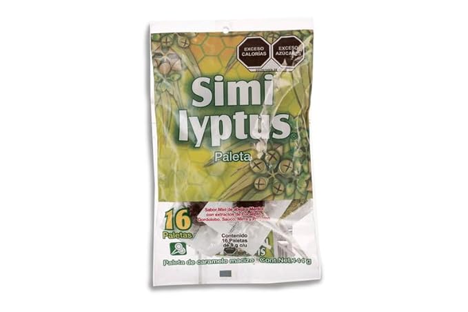 Similyptus Lollipops – Menthol, Honey & Eucalyptus with Propolis – Soothing Natural Relief for Throat & Cough/Paletas Similyptus Mentol Miel Eucalipto con Propóleo Dr. Simi - 16 pzs